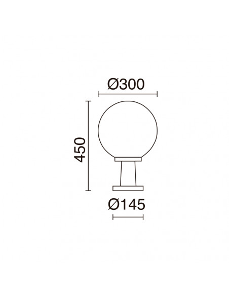 Borne VIC IP43 E27 105W 450mm Noir NOVOLUX LIGHTING 344B-G05X1A-02