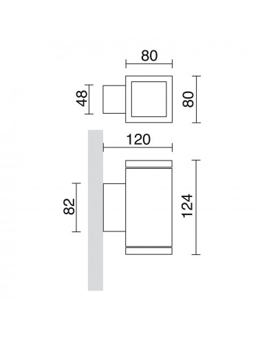 Applique SETH Medium Square IP65 LED SMD AC 4W 510lm CRI80 4000K Oxyde brun NOVOLUX LIGHTING 398A-L0205B-90