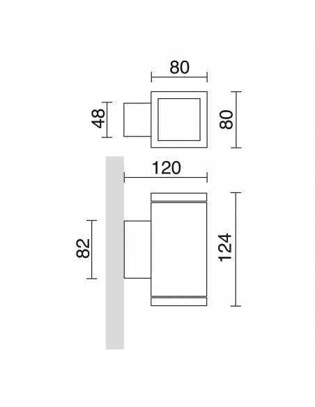 Applique SETH Medium Square IP65 LED SMD AC 4W 510lm CRI80 4000K Oxyde brun NOVOLUX LIGHTING 398A-L0205B-90