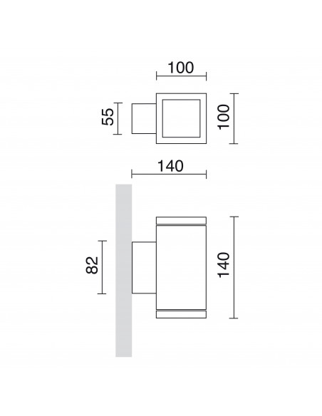 Applique SETH Large Square IP65 LED SMD AC 8.70W 1050lm CRI80 3000K Oxyde brun NOVOLUX LIGHTING 398C-L0109B-90