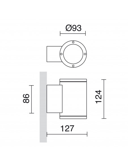 Applique SETH Round IP65 GU10 50W Anthracite NOVOLUX LIGHTING 399E-G21X1A-04