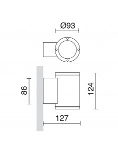 Applique SETH Round IP65 GU10 50W Oxyde brun NOVOLUX LIGHTING 399E-G21X1A-90 2