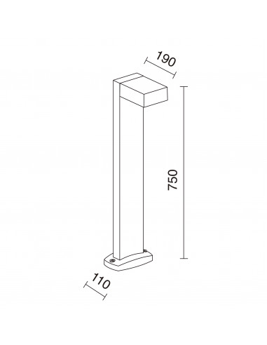 Borne GUIU IP54 GX53 LED T2 3W 350lm CRI80 4000K 750mm Anthracite NOVOLUX LIGHTING 447A-G31X1A-04