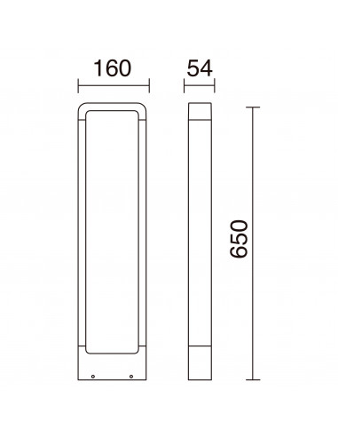 Borne SIBILA IP54 LED COB 7W 750lm CRI80 3000K 120º 650mm Anthracite NOVOLUX LIGHTING 455A-L0105A-04