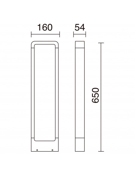 Borne SIBILA IP54 LED COB 7W 750lm CRI80 3000K 120º 650mm Anthracite NOVOLUX LIGHTING 455A-L0105A-04