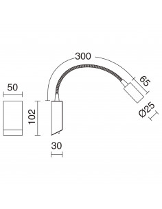Applique lecteur tilt LEIDEN LED SMD 3W 240lm CRI80 3000K 35º Or mat NOVOLUX LIGHTING 517B-L0103B-46 2