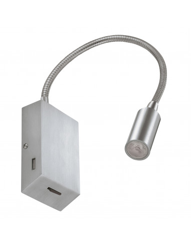 Applique lecteur tilt LEIDEN USB LED SMD 3W 240lm CRI80 3000K 35º Niquel satinado NOVOLUX LIGHTING 517E-L0103B-35