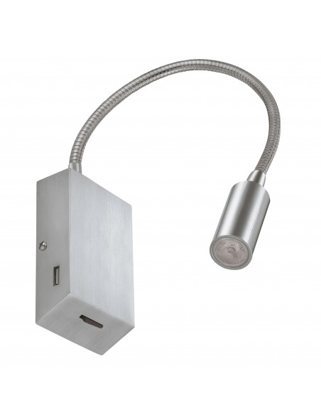 Applique lecteur tilt LEIDEN USB LED SMD 3W 240lm CRI80 3000K 35º Niquel satinado NOVOLUX LIGHTING 517E-L0103B-35