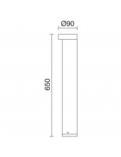 Borne CAIRO IP54 LED COB 7W 760lm CRI80 3000K 26º 650mm Anthracite NOVOLUX LIGHTING 537B-L0107A-04 2
