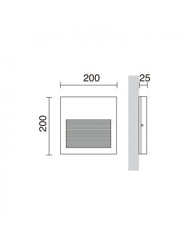 Applique asymétrique SLIM Square IP65 LED SMD 9W 1100lm CRI90 3000K 38º 78º Gris NOVOLUX LIGHTING 580B-L0110B-03