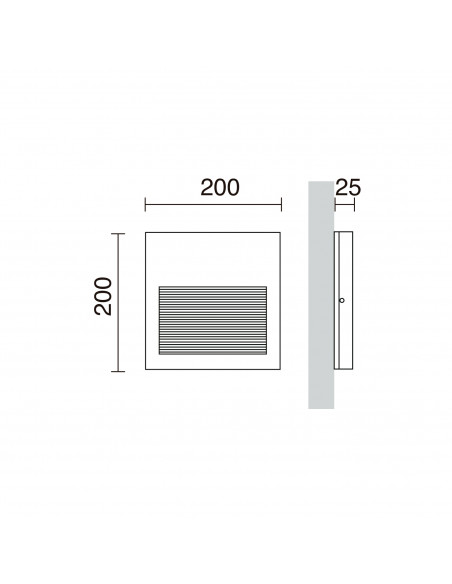 Applique asymétrique SLIM Square IP65 LED SMD 9W 1100lm CRI90 3000K 38º 78º Gris NOVOLUX LIGHTING 580B-L0110B-03