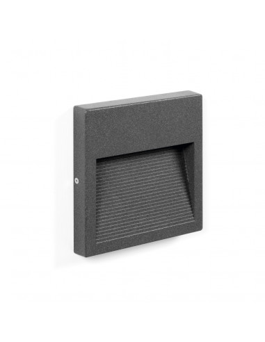 Applique asymétrique SLIM Square IP65 LED SMD 9W 1167lm CRI90 4000K 38º 78º Gris NOVOLUX LIGHTING 580B-L0210B-03
