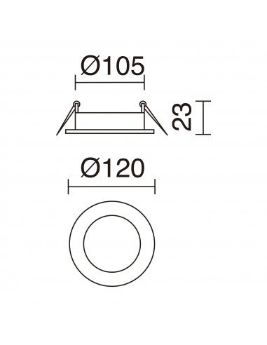 Plafonnier encastré GIA Round Recessed IP23 LED SMD 6W 420lm CRI80 3000K Blanc NOVOLUX LIGHTING 599A-L3106A-01