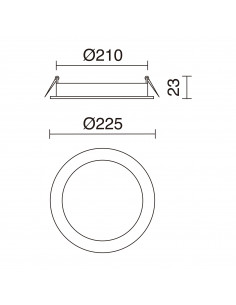 Plafonnier encastré GIA Round Recessed IP23 LED SMD 18W 1535lm CRI80 3000K Blanc NOVOLUX LIGHTING 599A-L3118A-01 2