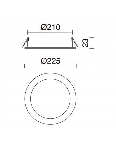 Plafonnier encastré GIA Round Recessed IP23 LED SMD 18W 1535lm CRI80 3000K Blanc NOVOLUX LIGHTING 599A-L3118A-01