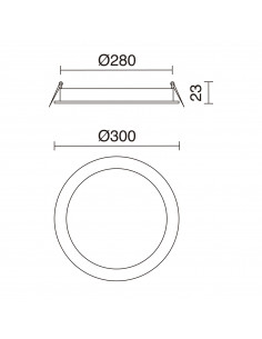 Plafonnier encastré GIA Round Recessed IP23 LED SMD 24W 2040lm CRI80 3000K Blanc NOVOLUX LIGHTING 599A-L3124A-01 2