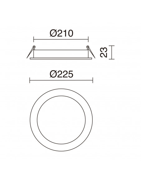 Plafonnier encastré GIA Round Recessed IP23 LED SMD 18W 1710lm CRI80 4000K Blanc NOVOLUX LIGHTING 599A-L3318A-01