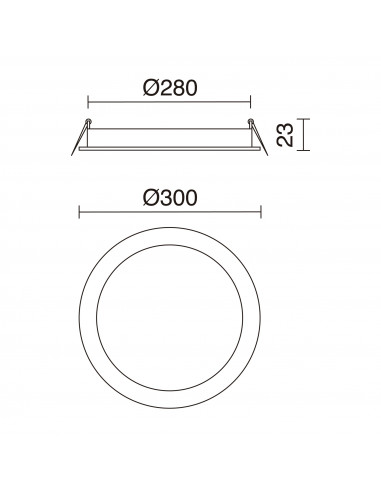 Plafonnier encastré GIA Round Recessed IP23 LED SMD 24W 2280lm CRI80 4000K Blanc NOVOLUX LIGHTING 599A-L3324A-01