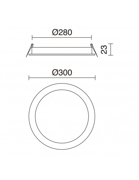 Plafonnier encastré GIA Round Recessed IP23 LED SMD 24W 2280lm CRI80 4000K Blanc NOVOLUX LIGHTING 599A-L3324A-01