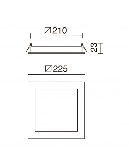 Plafonnier encastré GIA Square Recessed IP23 LED SMD 18W 1535lm CRI80 3000K Blanc NOVOLUX LIGHTING 599B-L3118A-01