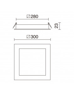 Plafonnier encastré GIA Square Recessed IP23 LED SMD 24W 2040lm CRI80 3000K Blanc NOVOLUX LIGHTING 599B-L3124A-01 2