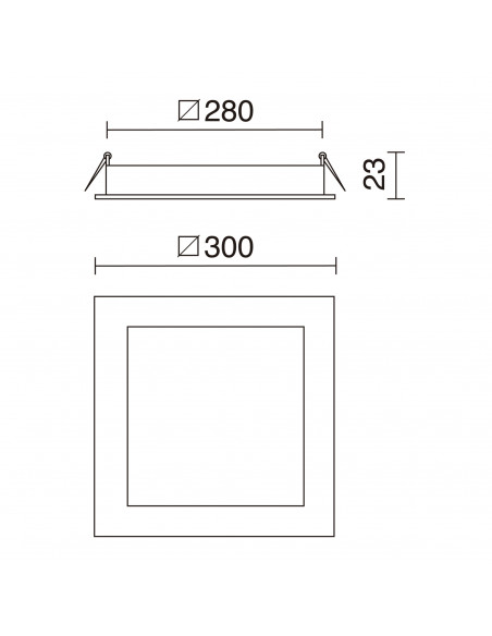 Plafonnier encastré GIA Square Recessed IP23 LED SMD 24W 2040lm CRI80 3000K Blanc NOVOLUX LIGHTING 599B-L3124A-01
