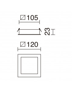 Plafonnier encastré GIA Square Recessed IP23 LED SMD 6W 480lm CRI80 4000K Blanc NOVOLUX LIGHTING 599B-L3306A-01 2
