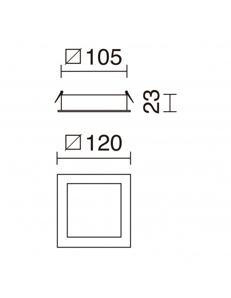 Plafonnier encastré GIA Square Recessed IP23 LED SMD 6W 480lm CRI80 4000K Blanc NOVOLUX LIGHTING 599B-L3306A-01