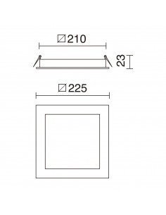 Plafonnier encastré GIA Square Recessed IP23 LED SMD 18W 1710lm CRI80 4000K Blanc NOVOLUX LIGHTING 599B-L3318A-01 2