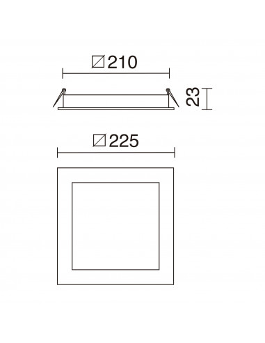 Plafonnier encastré GIA Square Recessed IP23 LED SMD 18W 1710lm CRI80 4000K Blanc NOVOLUX LIGHTING 599B-L3318A-01