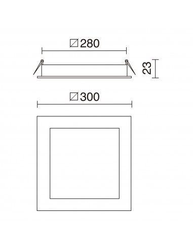 Plafonnier encastré GIA Square Recessed IP23 LED SMD 24W 2280lm CRI80 4000K Blanc NOVOLUX LIGHTING 599B-L3324A-01