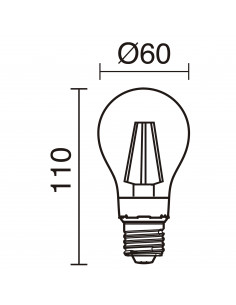Lampe LED FILAMENT E27 LED Bulb 6W 800lm CRI80 2700K 360º NOVOLUX LIGHTING 632C-L0506B-01 2