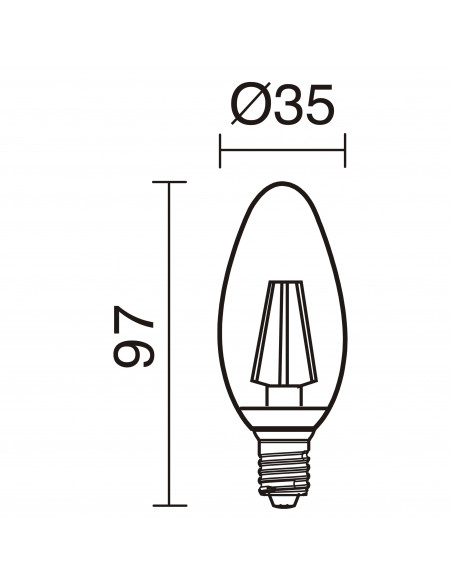 Lampe LED FILAMENT E14 LED Bulb 4W 470lm CRI80 2700K 360º NOVOLUX LIGHTING 632D-L0404B-01