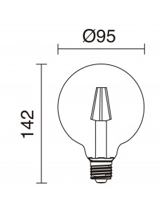 Lampe LED FILAMENT E27 LED Bulb 4W 470lm CRI80 2700K 360º NOVOLUX LIGHTING 632F-L0504B-01 2
