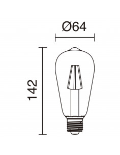 Lampe LED FILAMENT E27 LED Bulb 4W 470lm CRI80 2700K 360º NOVOLUX LIGHTING 632G-L0504B-01 2