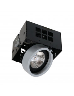 Plafonnier encastré tilt ATOLON LED COB 17W 2180lm CRI85 3000K 14º Gris NOVOLUX LIGHTING 738Q-L3125B-03