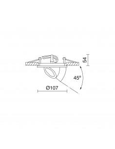 Plafonnier encastré tilt MINI LUNA Adjustable Round GU10 50W Chromé mat NOVOLUX LIGHTING 741A-G42X1B-45 2