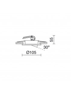 Plafonnier encastré tilt KOS Adjustable Round GU5.3 50W Blanc NOVOLUX LIGHTING 749B-G23X1D-01 2