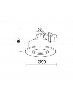 Plafonnier encastré PALMA Fixed Round IP65 GU5.3 50W Niquel mçatt NOVOLUX LIGHTING 750A-G23X1D-48 2