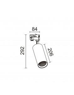 Projecteur rail tilt HIDRA L LED COB 25W CRI90 2700K 3000K 4000K 60º Blanc Blanc NOVOLUX LIGHTING 835A-L4125B6F-01-01 2
