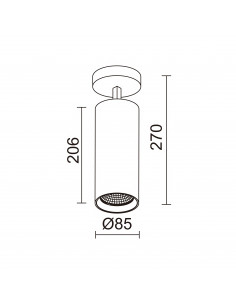 Spot tilt HIDRA L LED COB 25W CRI90 2700K 3000K 4000K 36º Blanc Noir NOVOLUX LIGHTING 835C-L4125B3F-01-02 2