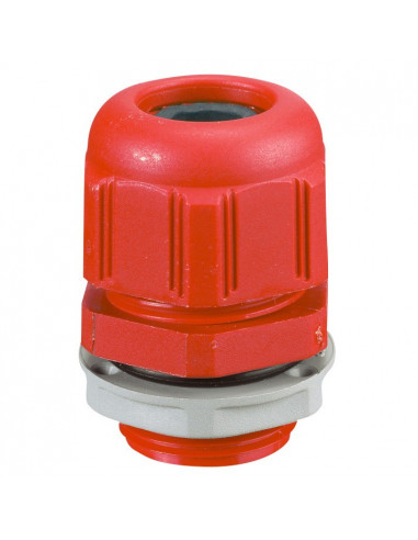 Presse-étoupe étanche plastique IP68 ISO20 pour boîte Plexo incendie rouge RAL3000 LEGRAND 091931