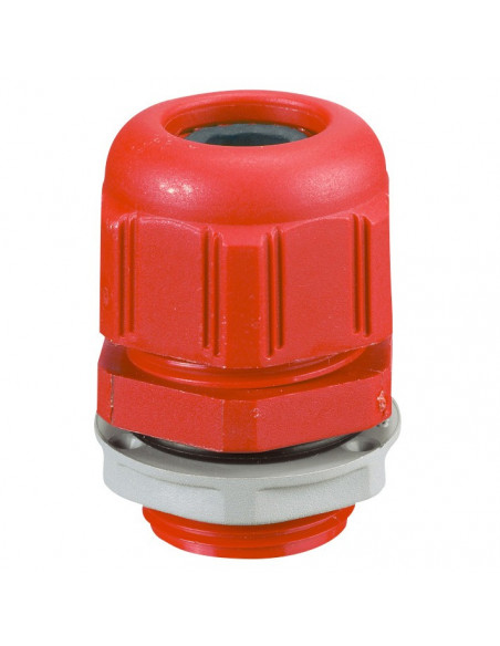Presse-étoupe étanche plastique IP68 ISO20 pour boîte Plexo incendie rouge RAL3000 LEGRAND 091931