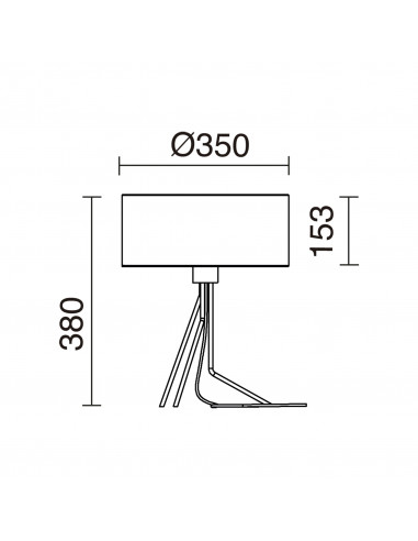 Lampe à poser DIAGONAL Small E27 13W Noir Synthetic (PVC) black NOVOLUX LIGHTING 855C-G05X1A-02-SB