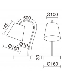 Lampe de bureau MONTECARLO E27 60W Coton noir NOVOLUX LIGHTING 907A-G05X1A-02-CB 2