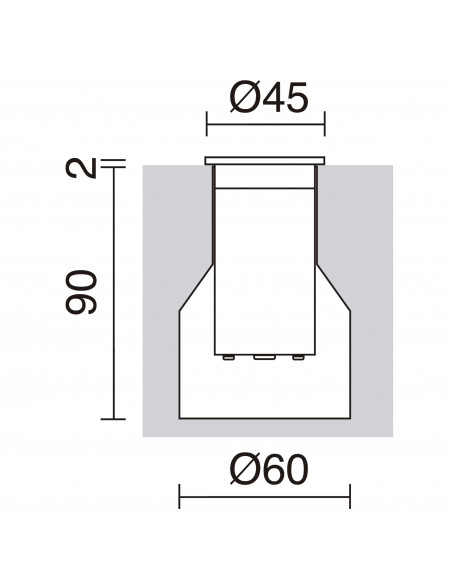 Encastré au sol BERNA IP67 LED SMD 1W 105lm CRI80 3000K 59º Acier inoxydable NOVOLUX LIGHTING 912A-L0101F-30