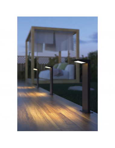 Borne solaire COMO IP54 LED SMD 2.20W 480lm CRI80 3000K 46º Crépuscule,Mouvement 500mm Anthracite NOVOLUX 916A-L0103K-04