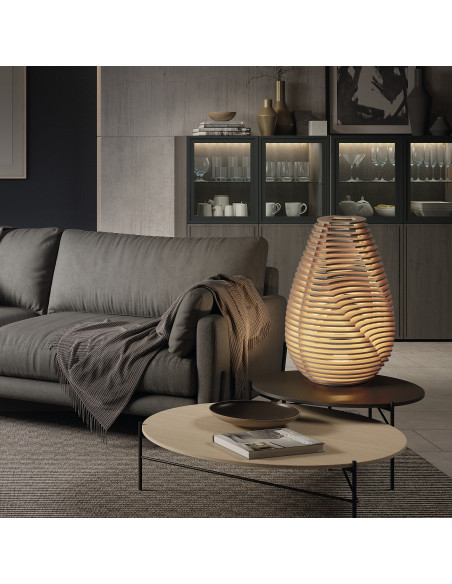 Lampe à poser TWIST GX53 LED T2 10W 1200lm CRI80 3000K Bois de hêtre NOVOLUX LIGHTING 945A-L3110A-50