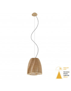 Suspension TWIST GX53 LED T2 6W 480lm CRI80 3000K Bois de hêtre NOVOLUX LIGHTING 945C-L3110A-50