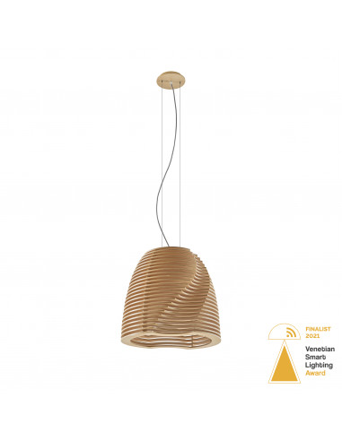 Suspension TWIST GX53 LED T2 10W 1200lm CRI80 3000K Bois de hêtre NOVOLUX LIGHTING 945D-L3110A-50